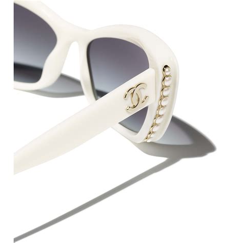 chanel sunglasses with white trim|Chanel sunglasses with clear sides.